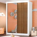 Ver imagem 1 de Guarda-Roupa Infantil Madesa Enzo 2 Portas de Correr com Espelho Branco/Rustic Cor:Branco/Rustic