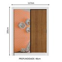 Ver imagem 3 de Guarda-Roupa Infantil Madesa Enzo 2 Portas de Correr com Espelho Branco/Rustic Cor:Branco/Rustic