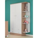 Ver imagem 2 de Guarda Roupa Infantil Pirulito 2 Portas C/ 2 Gavetas + Nicho Carvalho/branco