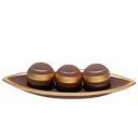 Ver imagem 1 de Barca Centro de Mesa 3 Esferas Fosca em Cerâmica Decor - Marrom Gold