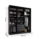 Ver imagem 3 de Closet Casal 100% MDF BP 208,5cm 3 Gavetas Sion Preto