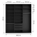 Ver imagem 5 de Closet Casal 100% MDF BP 208,5cm 3 Gavetas Sion Preto