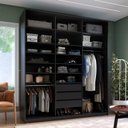 Ver imagem 1 de Closet Casal 100% MDF BP 208,5cm 3 Gavetas Sion Preto