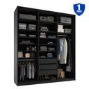 Ver imagem 4 de Closet Casal 100% MDF BP 208,5cm 3 Gavetas Sion Preto