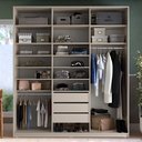 Ver imagem 1 de Closet Casal 100% MDF BP 208,5cm 3 Gavetas Sion Bege