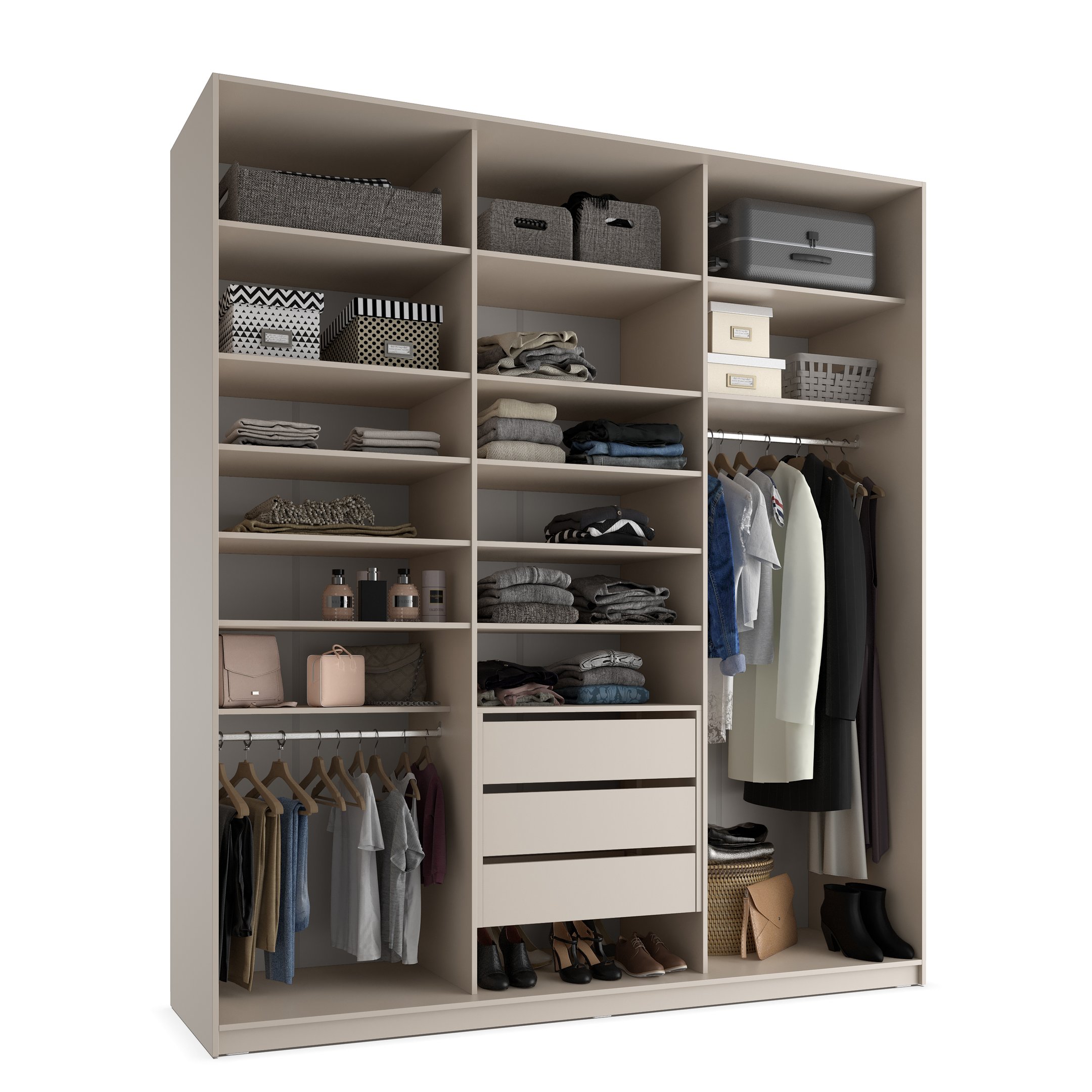 Closet Casal 100% MDF BP 3 Vaos 3 Gavetas Sion - 6