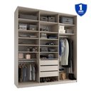 Ver imagem 4 de Closet Casal 100% MDF BP 208,5cm 3 Gavetas Sion Bege