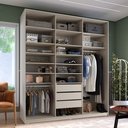 Ver imagem 7 de Closet Casal 100% MDF BP 208,5cm 3 Gavetas Sion Bege