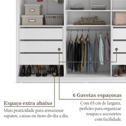 Closet Casal 100% MDF BP 4 Vaos 6 Gavetas Sion - 11