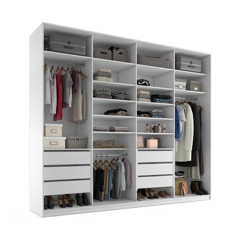 Closet Casal 100% MDF BP 277cm 6 Gavetas Sion