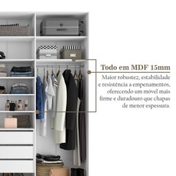 Closet Casal 100% MDF BP 4 Vaos 6 Gavetas Sion - 12