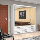 Ver imagem 2 de Guarda Roupa Sevilha Premium 3 Portas 9 Gavetas com Espelho Carioca Moveis Branco
