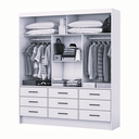 Ver imagem 4 de Guarda Roupa Sevilha Premium 3 Portas 9 Gavetas com Espelho Carioca Moveis Branco