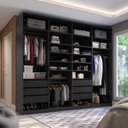 Ver imagem 1 de Closet Casal 100% MDF BP 277cm 6 Gavetas Sion Preto