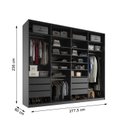 Ver imagem 3 de Closet Casal 100% MDF BP 277cm 6 Gavetas Sion Preto