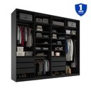 Ver imagem 4 de Closet Casal 100% MDF BP 277cm 6 Gavetas Sion Preto