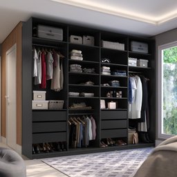 Closet Casal 100% MDF BP 4 Vaos 6 Gavetas Sion - 1