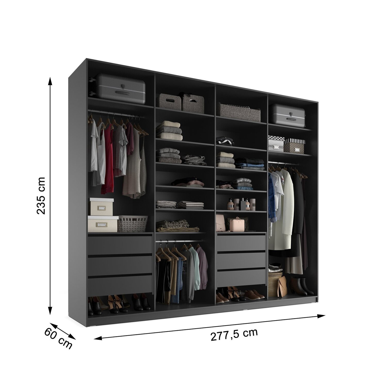 Closet Casal 100% MDF BP 4 Vaos 6 Gavetas Sion - 3