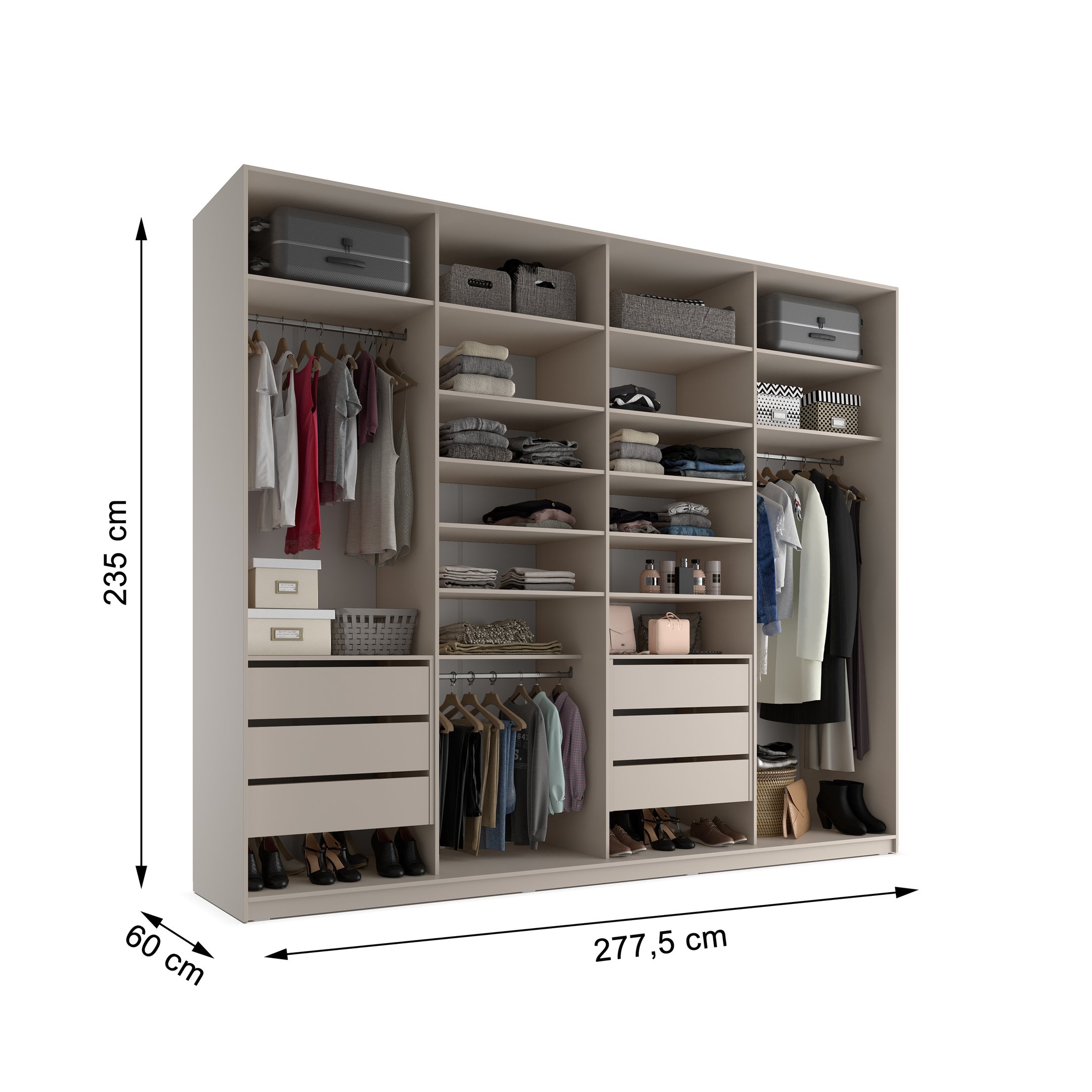 Closet Casal 100% MDF BP 4 Vaos 6 Gavetas Sion - 6