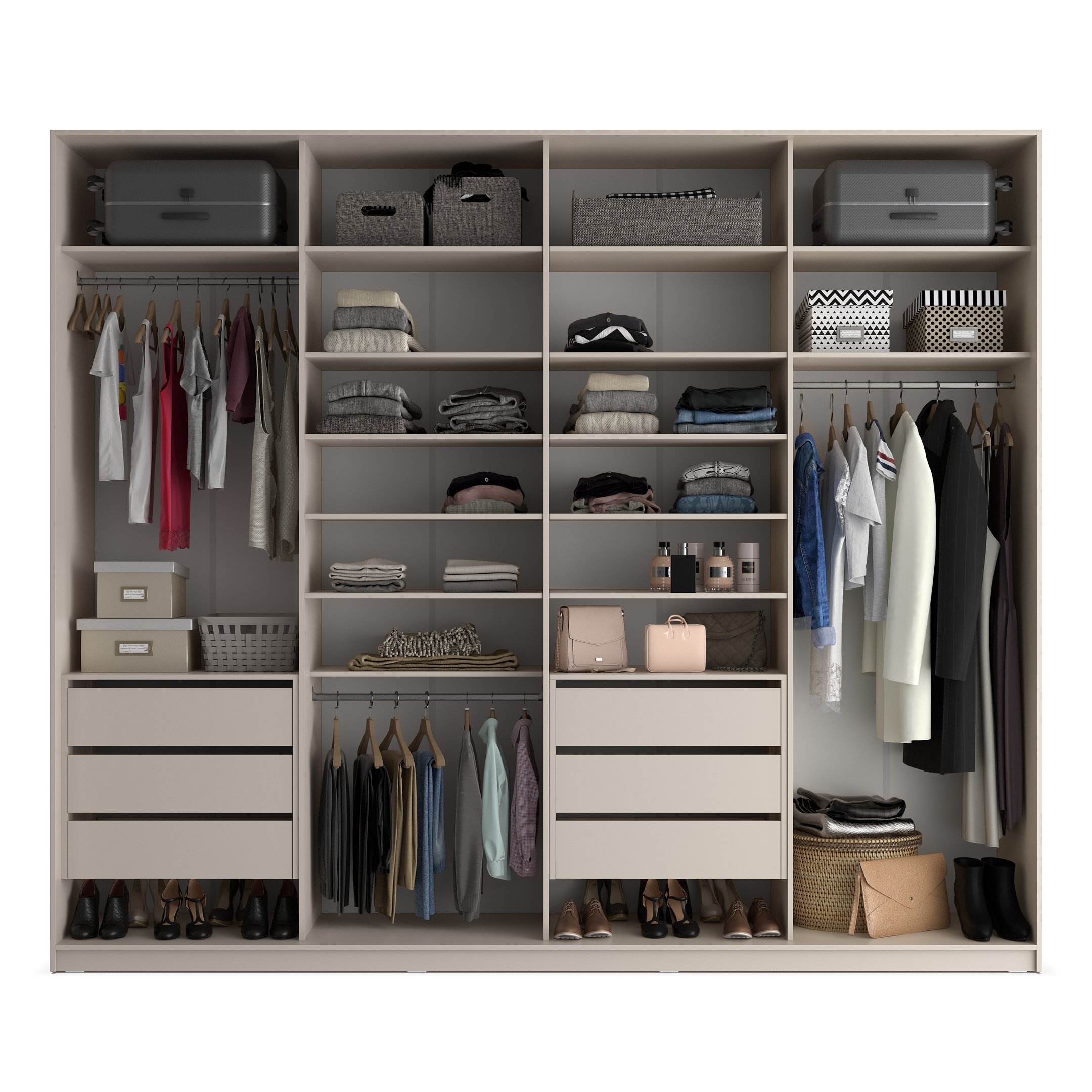 Closet Casal 100% MDF BP 4 Vaos 6 Gavetas Sion - 3