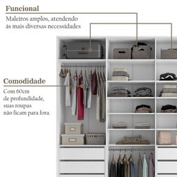 Closet Casal 100% MDF BP 277cm 6 Gavetas Sion Bege - 11