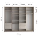 Ver imagem 3 de Closet Casal 100% MDF BP 277cm 6 Gavetas Sion Bege