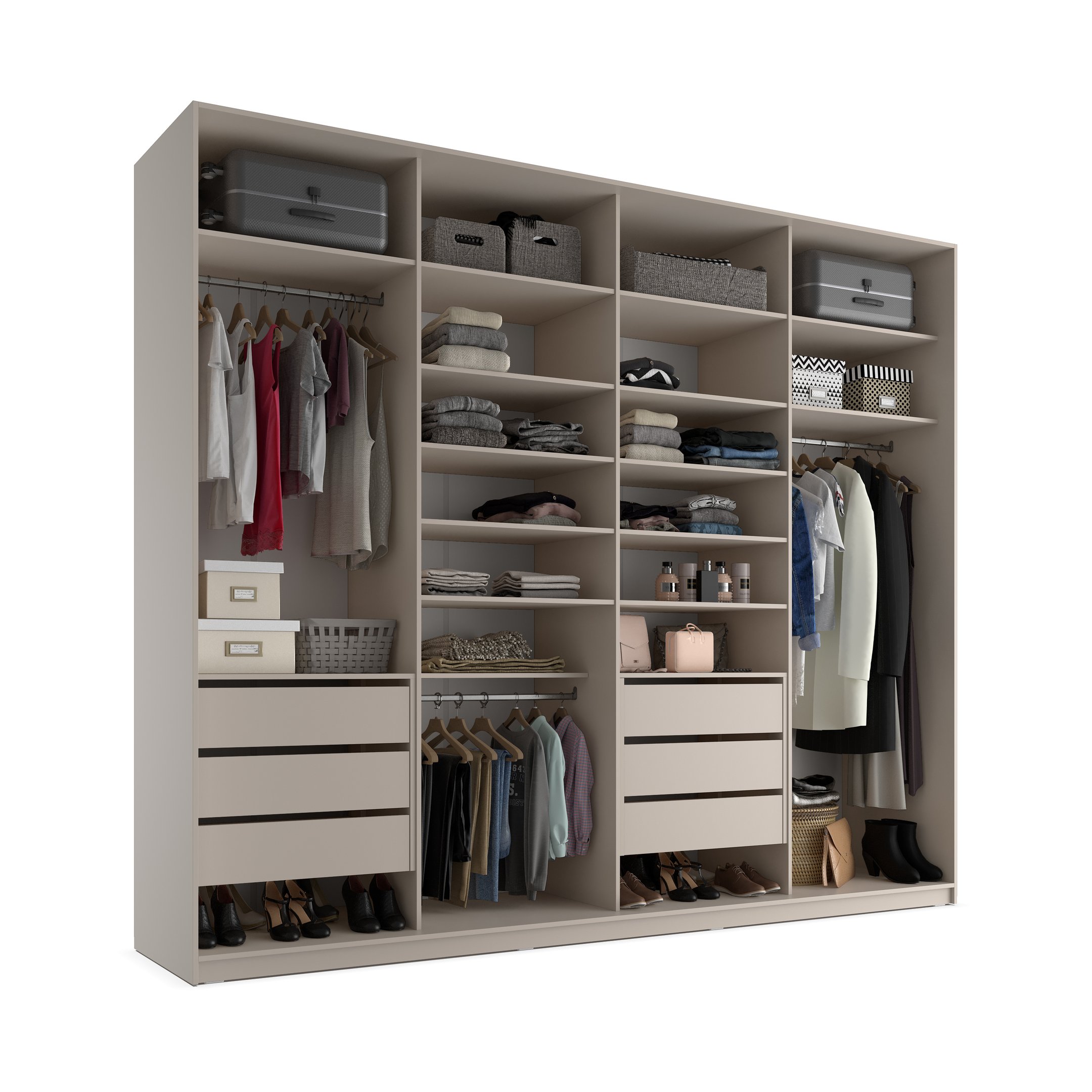 Closet Casal 100% MDF BP 4 Vaos 6 Gavetas Sion - 5