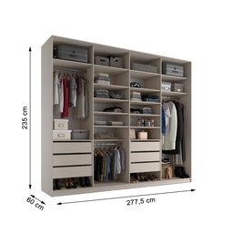Closet Casal 100% MDF BP 277cm 6 Gavetas Sion Bege - 7