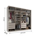 Ver imagem 7 de Closet Casal 100% MDF BP 277cm 6 Gavetas Sion Bege