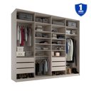 Ver imagem 4 de Closet Casal 100% MDF BP 277cm 6 Gavetas Sion Bege