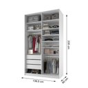 Ver imagem 3 de Closet Solteiro 100% MDF BP 139,5cm 3 Gavetas Sion