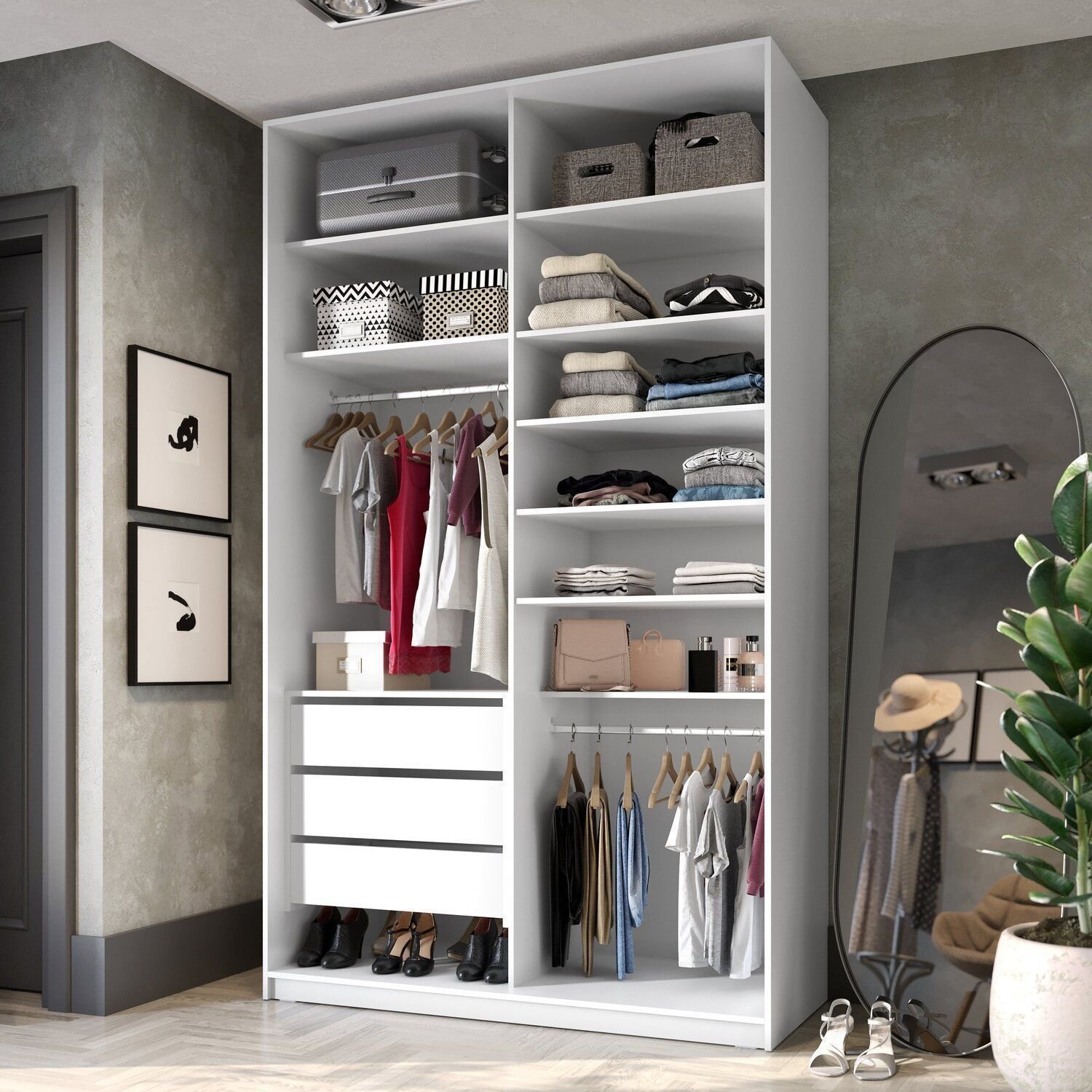 Closet Multiuso 4 Prateleiras 8 Nichos Oxford Espresso Móveis