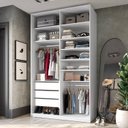 Ver imagem 1 de Closet Solteiro 100% MDF BP 139,5cm 3 Gavetas Sion Branco