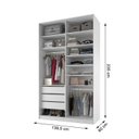 Ver imagem 3 de Closet Solteiro 100% MDF BP 139,5cm 3 Gavetas Sion Branco