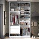 Ver imagem 5 de Closet Solteiro 100% MDF BP 139,5cm 3 Gavetas Sion Branco