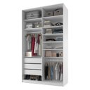 Ver imagem 7 de Closet Solteiro 100% MDF BP 139,5cm 3 Gavetas Sion Branco