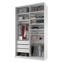 Ver imagem 5 de Closet Solteiro 100% MDF BP 139,5cm 3 Gavetas Sion