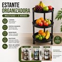 Ver imagem 7 de Organizador Multiuso Preto com 3 Prateleiras Plastica Vazada Fruteira Estante para Cozinha Lavanderi