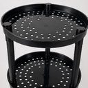 Ver imagem 4 de Organizador Multiuso Preto com 3 Prateleiras Plastica Vazada Fruteira Estante para Cozinha Lavanderi