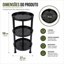 Ver mais imagens de Organizador Multiuso Preto com 3 Prateleiras Plastica Vazada Fruteira Estante para Cozinha Lavanderi