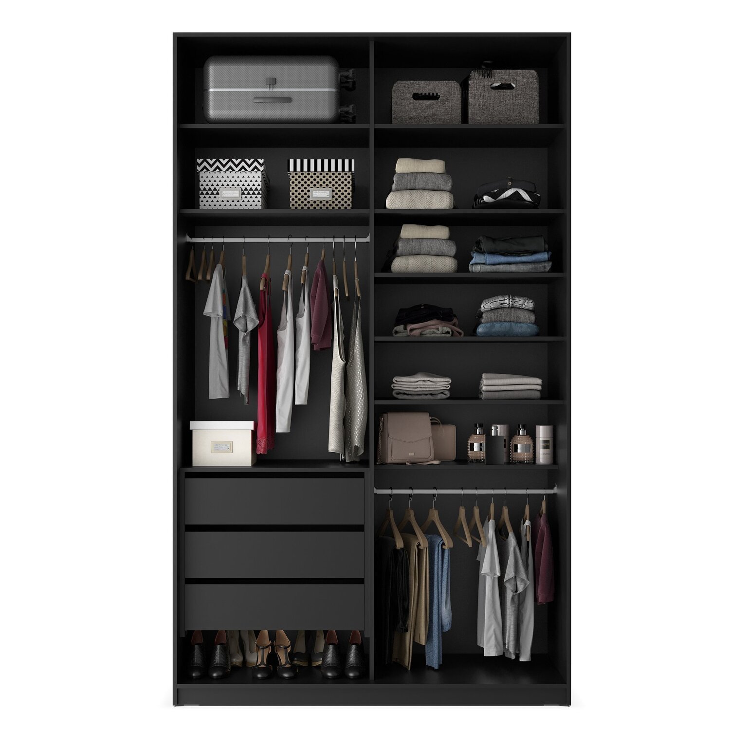 Closet Solteiro 100% MDF BP 2 Vaos 3 Gavetas Sion - 6