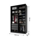 Ver imagem 3 de Closet Solteiro 100% MDF BP 139,5cm 3 Gavetas Sion Preto