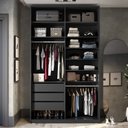 Ver imagem 2 de Closet Solteiro 100% MDF BP 139,5cm 3 Gavetas Sion