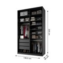 Ver imagem 3 de Closet Solteiro 100% MDF BP 139,5cm 3 Gavetas Sion