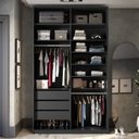 Ver imagem 7 de Closet Solteiro 100% MDF BP 139,5cm 3 Gavetas Sion Preto