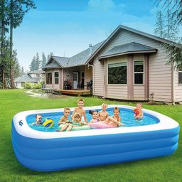 Piscina Inflável Retangular Azul 540 Litros 180 cm PVC Com Bomba VG+ VG Plus - 7