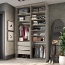 Ver imagem 2 de Closet Solteiro 100% MDF BP 139,5cm 3 Gavetas Sion