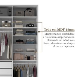 Closet Solteiro 100% MDF BP 139,5cm 3 Gavetas Sion - 10 Closet Solteiro 100% MDF BP 139,5cm 3 Gavetas Sion - 10