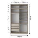 Ver imagem 3 de Closet Solteiro 100% MDF BP 139,5cm 3 Gavetas Sion