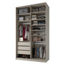 Ver imagem 2 de Closet Solteiro 100% MDF BP 139,5cm 3 Gavetas Sion Bege